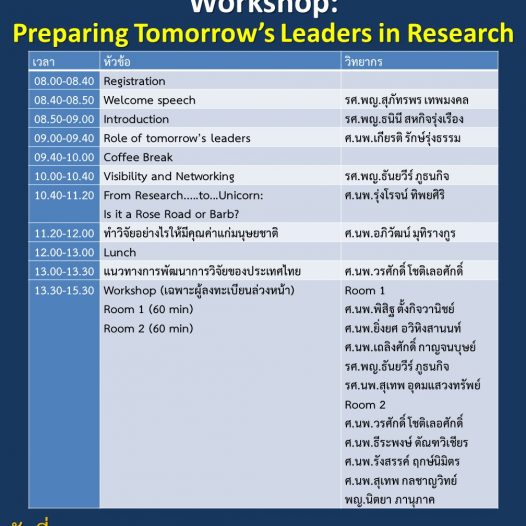 Preparing tomorrow’s leader in research